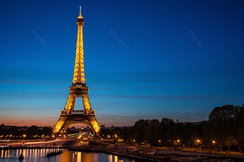 清晰的摄影图高清的图片海报设计背景广告设计素材元素城市建筑夜景蓝色天空埃菲尔铁塔,高清,摄影图,摄影图片,图片大全,摄影图免费下载